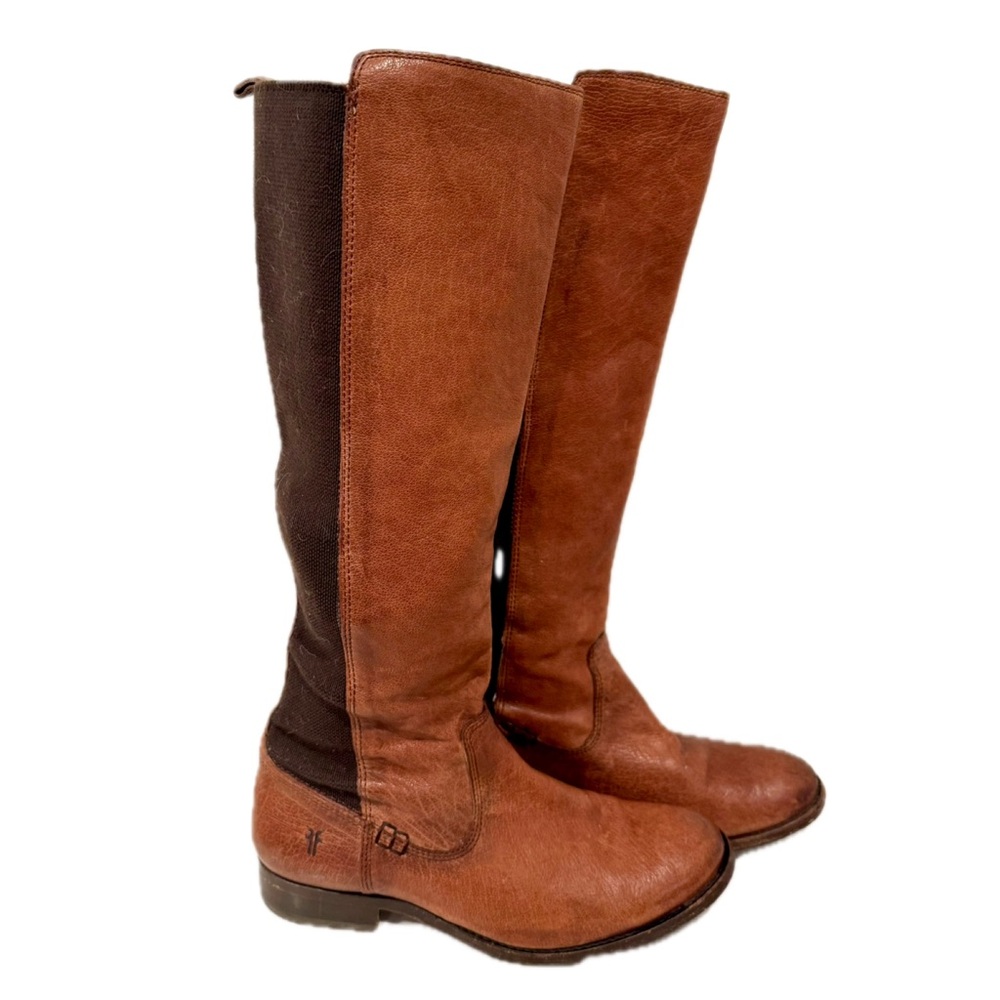 Frye Brown and Black Heeled Boots